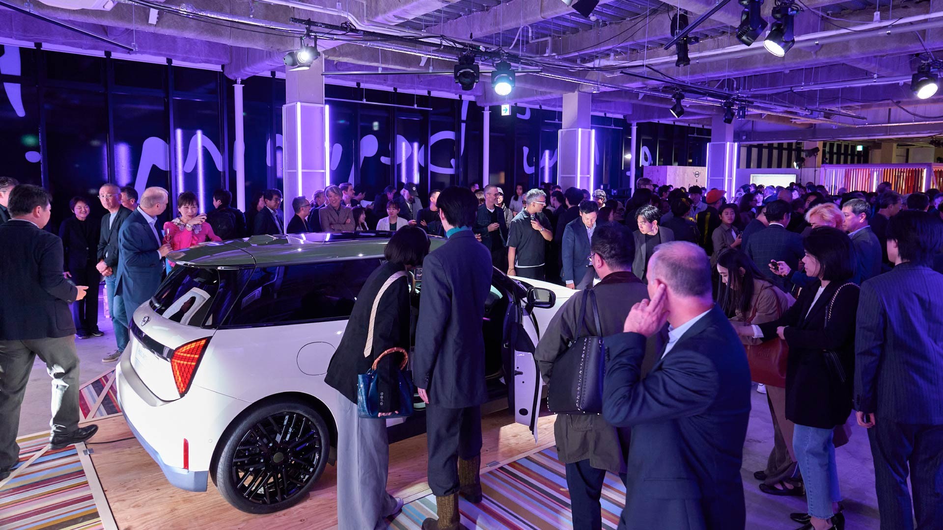 The scene at the entrance to the event venue